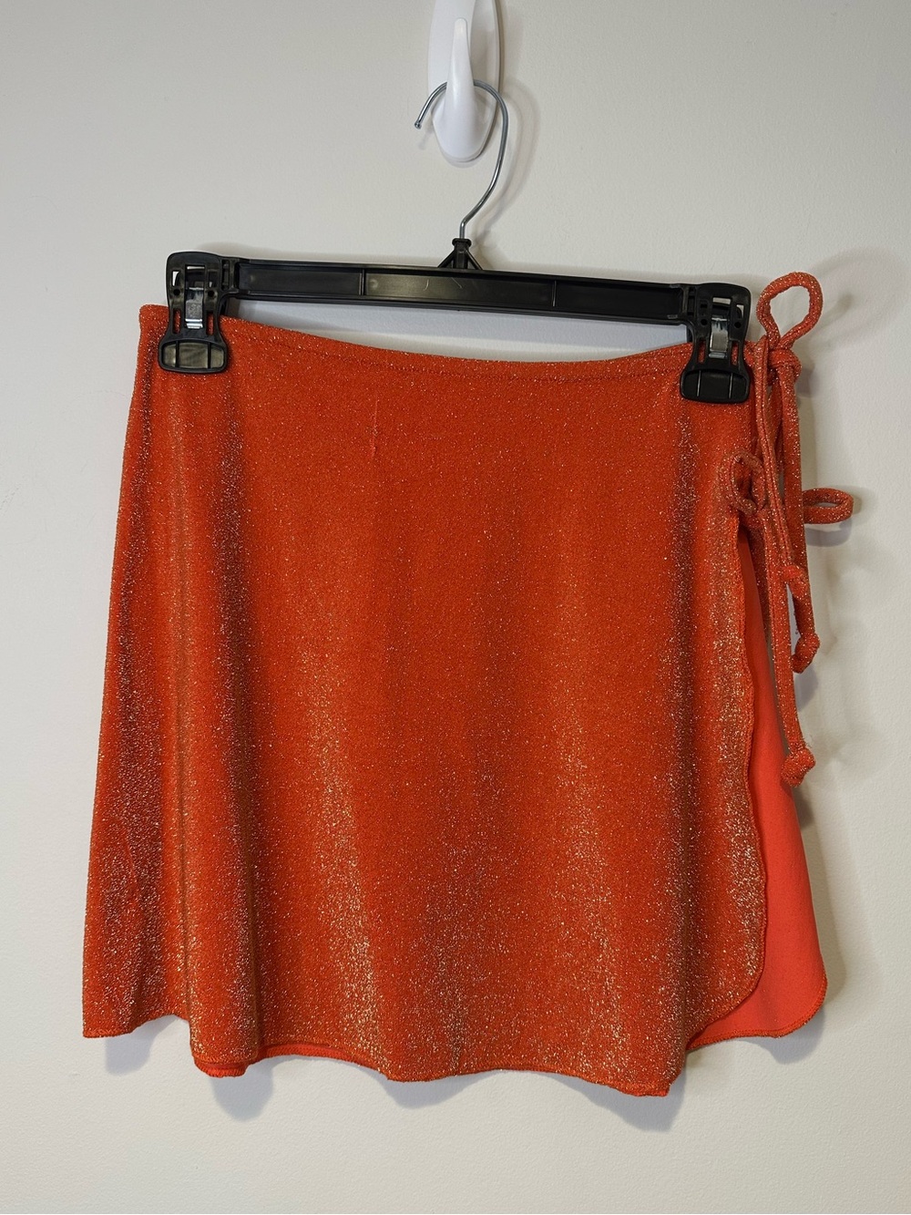 NWT aerie orange shimmer wrap skirt swim cover up size extra small / small